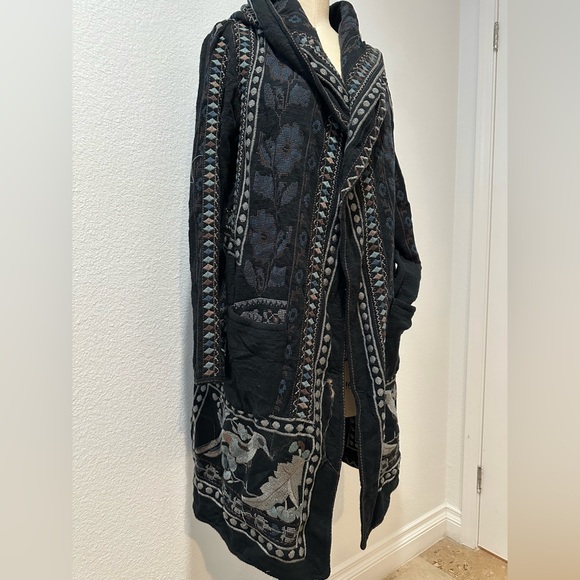 BIYA π Johnny Was Long Hoodie Sweater Jacket - Picture 3 of 7